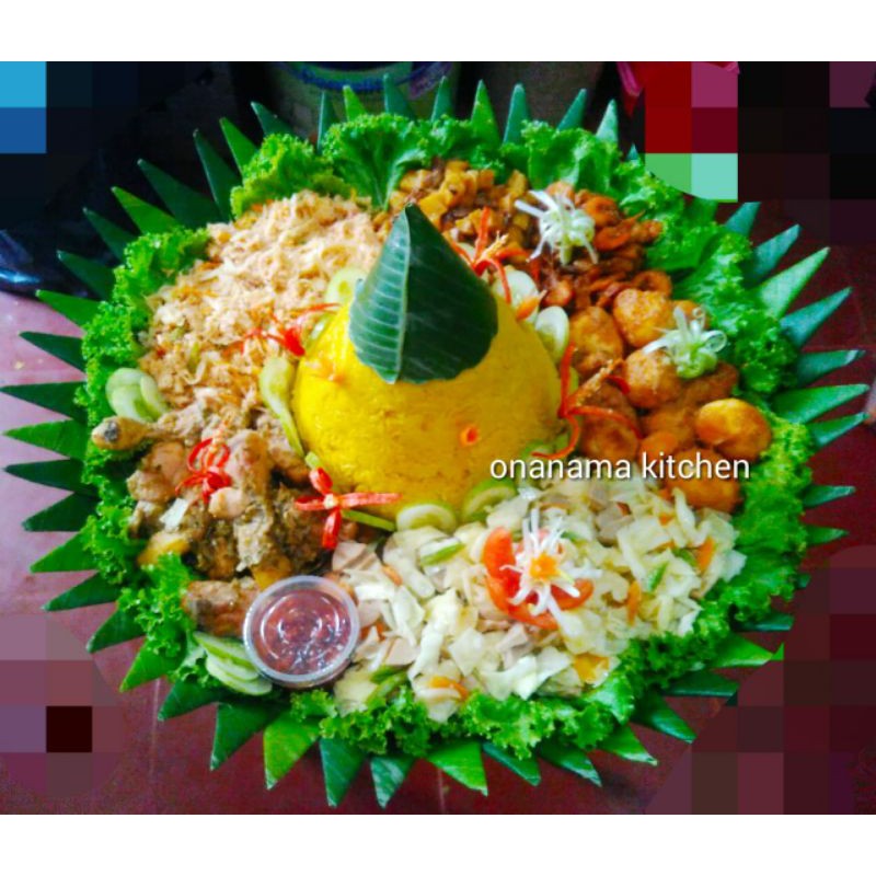 

Nasi Tumpeng Utk 10 Orang uk. 45 cm Halal, Enak buat Arisan, Ultah dll