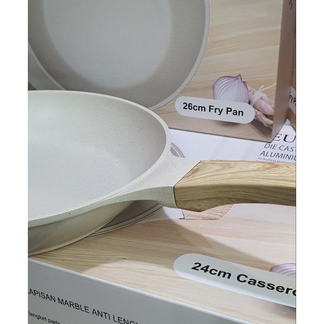 Europa fry pan penggorengan 20cm/24cm/26cm /Panci wajan non stick/panci anti lengket/Coating marble