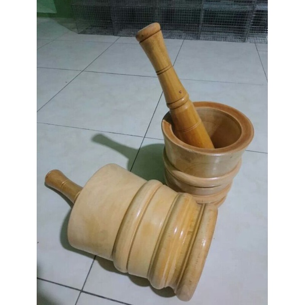 Lulumpang kayu jumbo/lumpang kayu jumbo/penumbuk bumbu jumbo