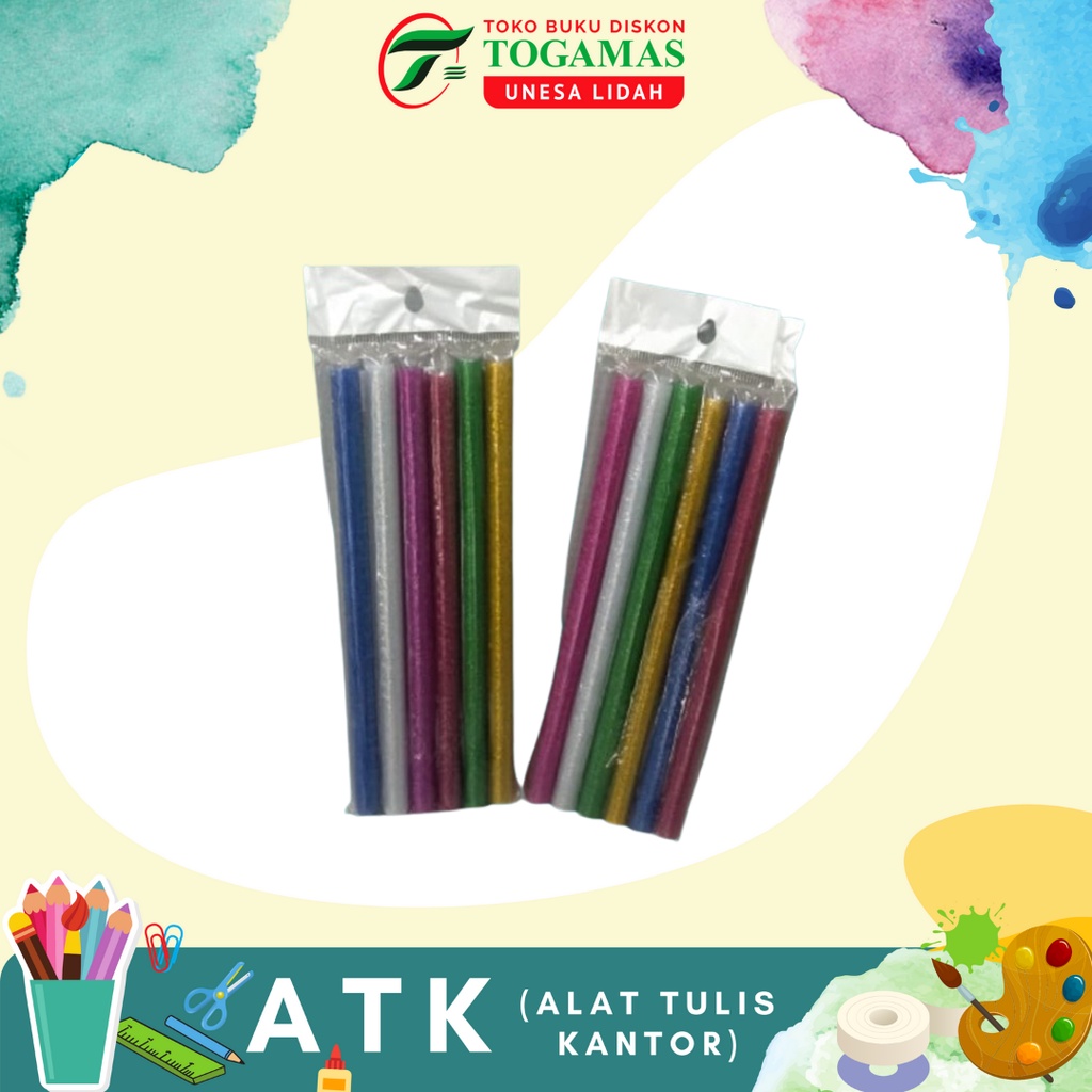 

REFILL LEM 1CM TEMBAK WARNA GLITER SET-6 BESAR / READY STOCK