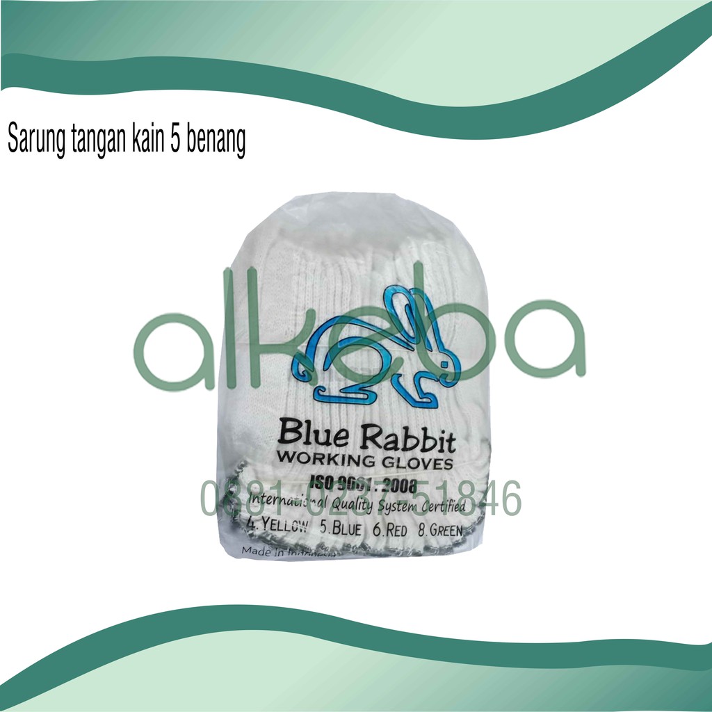 Sarung tangan kain 5 benang katun blue rabbit per pasang