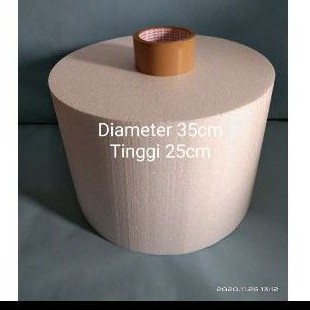 Bulat Diameter 35cm (Kotak 35x35cm) Tinggi 21-25cm Dummy Cake Styrofoam Gabus Kue