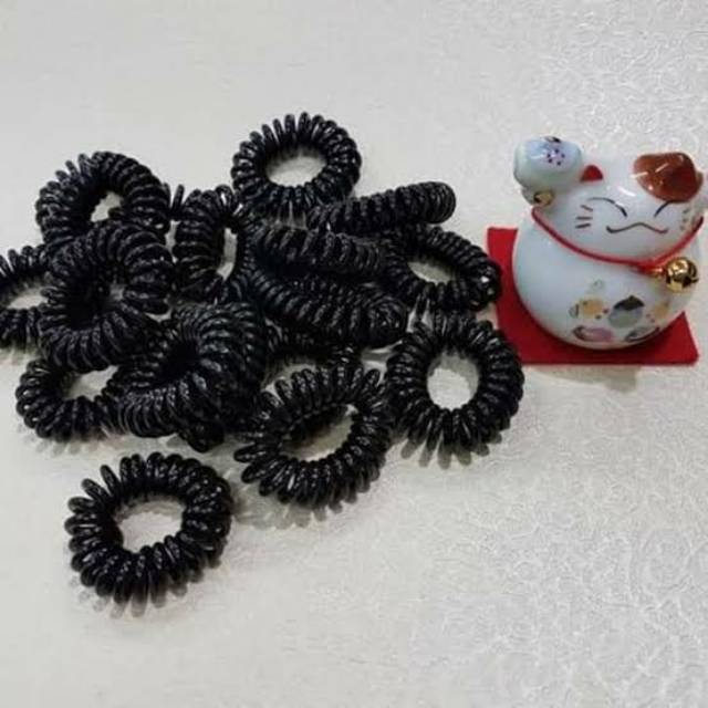 Ikat Rambut Spiral Kuncir Rambut Kabel Ukuran Kecil  Dan Besar-2