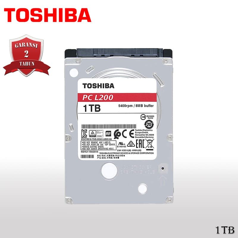 Harddisk Toshiba L200 1TB Sata 3,5&quot; - Harddisk 1TB Internal Sata Merk Toshiba For PC