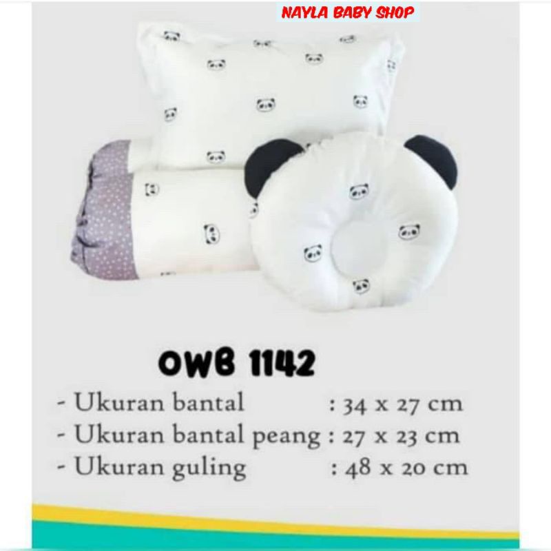 Bantal Guling Bayi Set Double Karakter Omiland Panda Series OW 1142