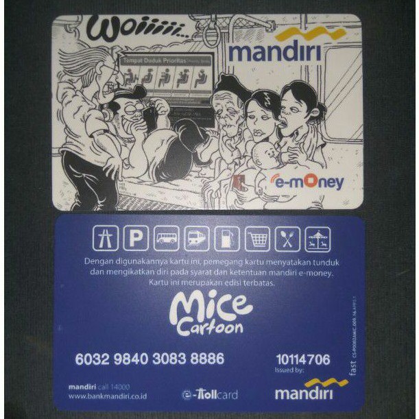 Mandiri eMoney Mice Cartoon ORI /Like eTOLL Tapcash Flazz or Brizzi