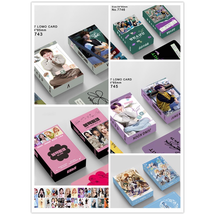 30pcs / set Kartu Pos LOMO BTS JK jimin V Genshin Impact ODDINARY