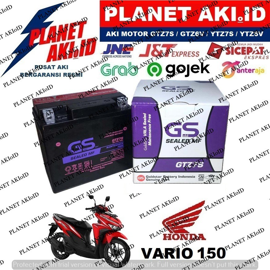 Aki Motor Honda Vario 150 Techno FI CW CBS GTZ7S Accu Kering MF