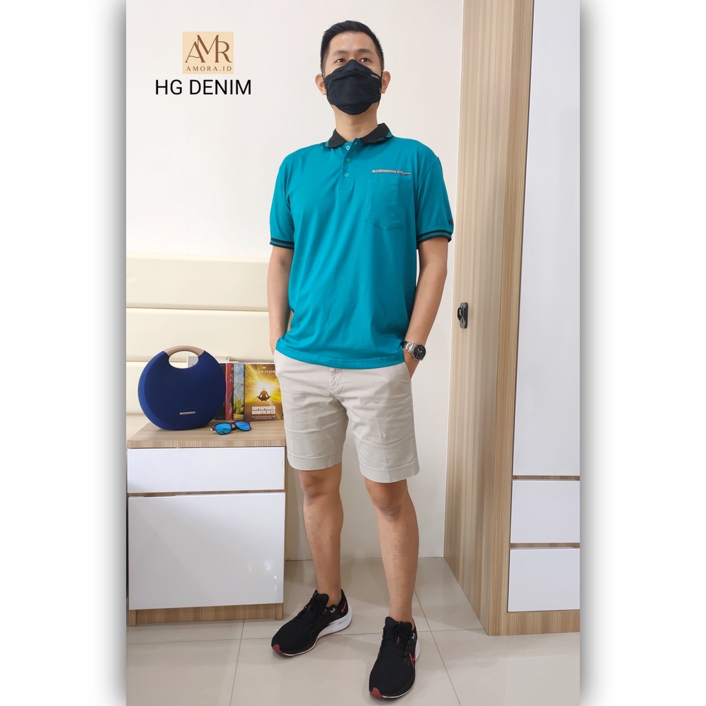 HG DENIM KRAH XXXXL COTTON COMBED PRIA KAOS POLO