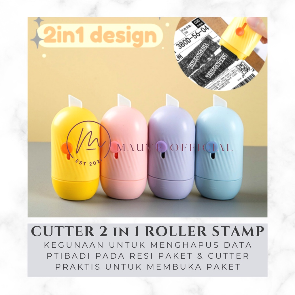 

MAUVE STAMP ROLLER STEMPEL PELINDUNG DATA PADA RESI PENGIRIMAN ALAT PENGHAPUS ALAMAT PAKET FRE TINTA
