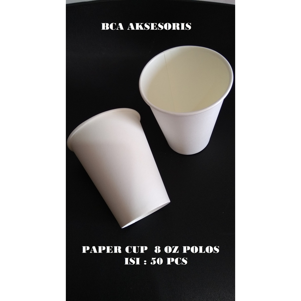 T7tiunf Hot Paper Cup Size 8 Oz Coffee Polos / Gelas Kertas 240Ml Isi 50Pcs Yt79Ituhrt6