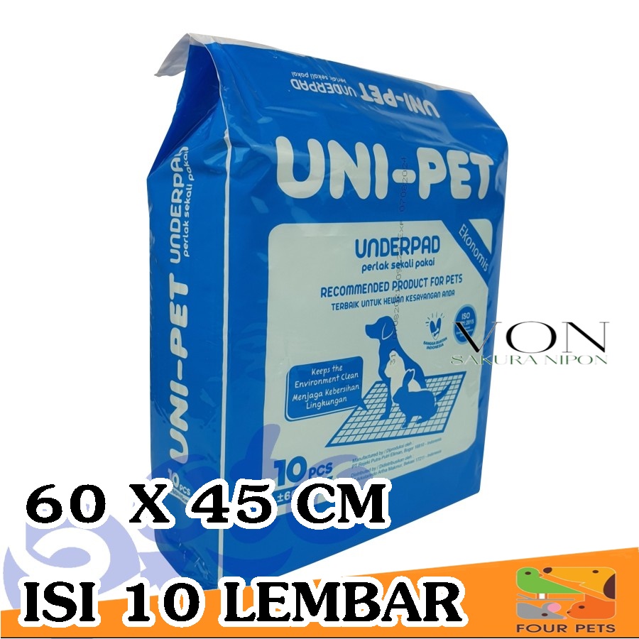 PEE PAD / UNDERPAD / TOILET TRAINING FOR PET 60X45CM (10 LEMBAR) TOILET TRAINING PIPIS ALAS PIPIS