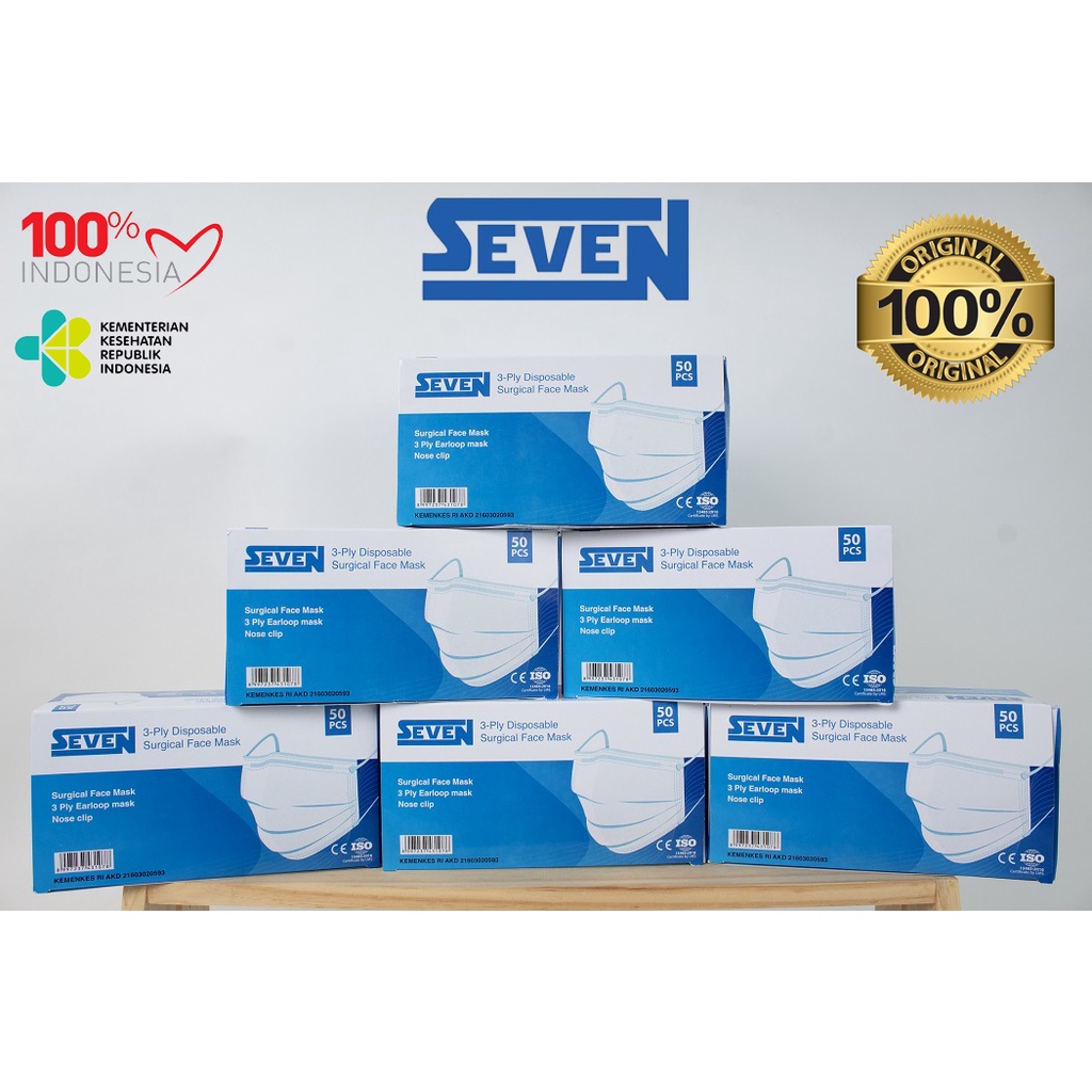 Hipnop Seven Masker Medis Surgical Face Mask 3 ply isi 50pcs