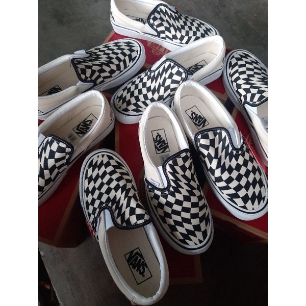 Vans Slip On Wrap Twist Checkerboard black white
