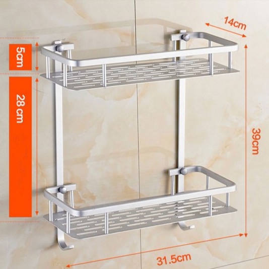  Rak  Dinding  Aluminium  serbaguna 2susun size 31 5x14x16cm 