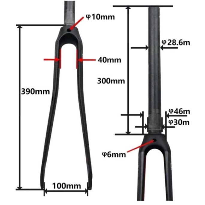 EC90 Fork Carbon 700C Roadbike Fork Rigid Carbon Sepeda Road bike