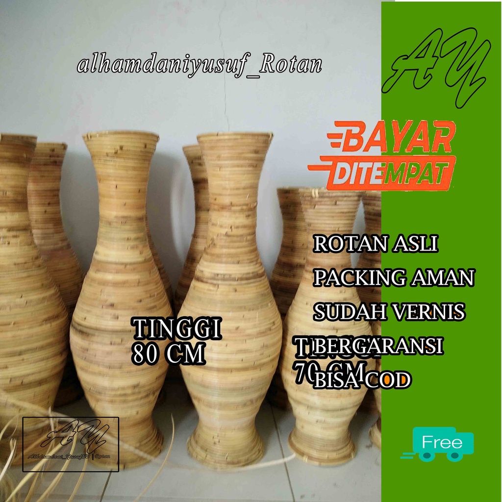 GUCI ROTAN TINGGI 80 CM SUDAH KILAP