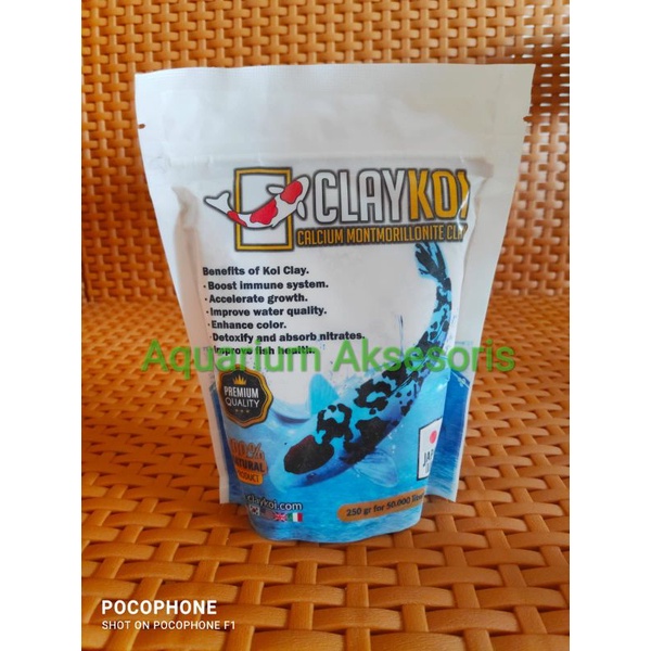 ClayKoi Clay Koi Premium Calsium Clay Penjernih Air Kolam Koi 250 gram