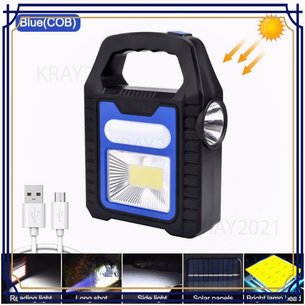 Senter Camping Lampu LED Solar Power Rechargeable COB YD-878A