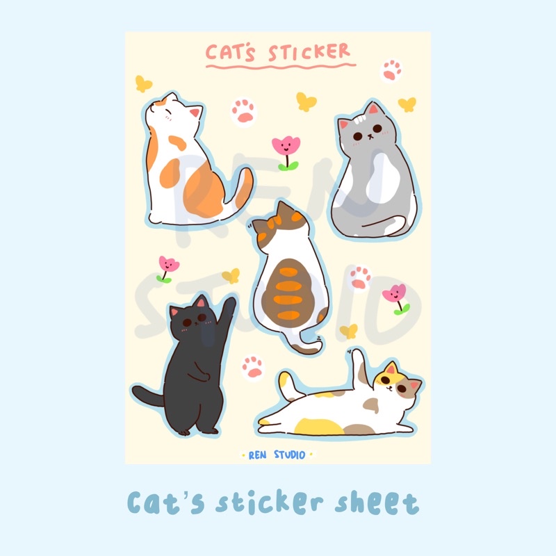 

Cat’s Sticker Sheet stiker lucu aesthetic Stiker Kucing Lucu Untuk Journal Aesthetic