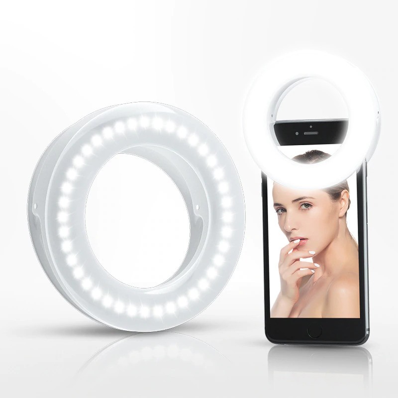 Lampu Halo Ring Light LED Selfie Smartphone Clip 40 LED