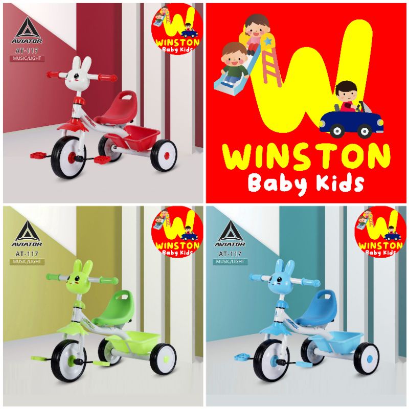 SEPEDA ANAK TRICYCLE RODA TIGA KARAKTER KELINCI AVIATOR AT 117