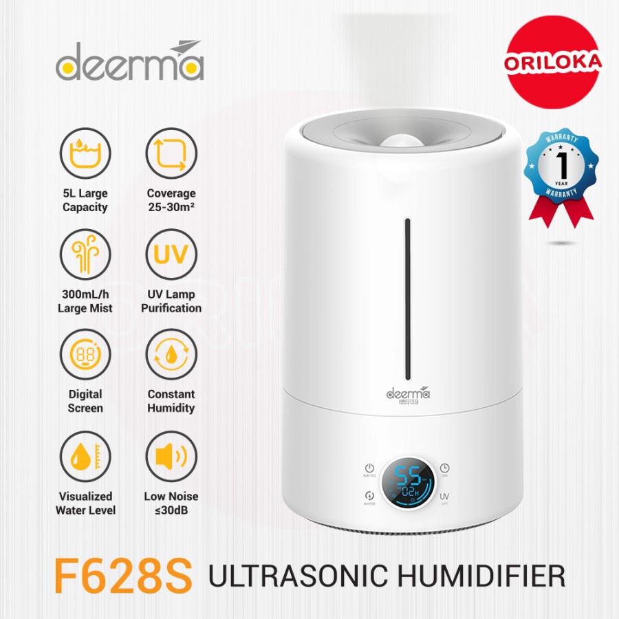 Deerma 5L Air Humidifier Ultrasonic DEM F628S - Pelembab Udara