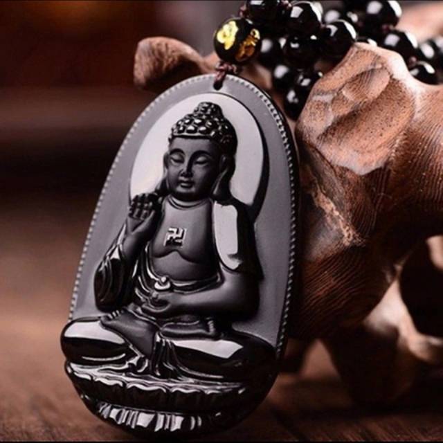 KALUNG BATU BLACK OBSIDIAN ASLI BUDDHA