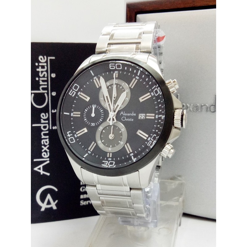 Jam Tangan Pria Alexandre Christie AC 6471 MC SVBL Stainless Steel