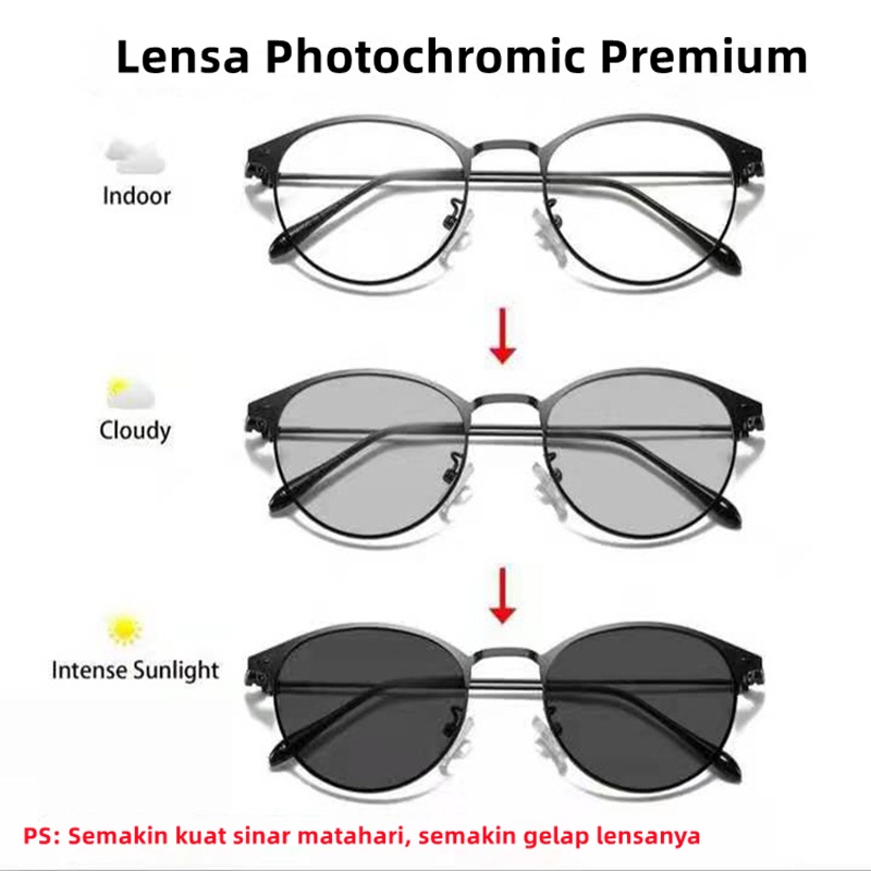 fashion murah kacamata photochromic oval bulat persegi wanita pria photochromic photochromic kacamata perlindungan radiasi korea perlindungan radiasi photochromic photochromic pria blue light photochromic