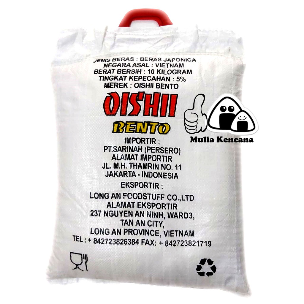 

OISHII BENTO RICE 10 KG BERAS SUSHI / BERAS JEPANG / JAPANESE RICE / BENTO RICE / BERAS