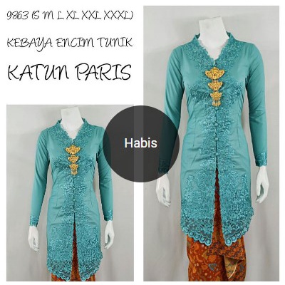 ➫ Indah ABAYA KEBAYA ENCIM TUNIK MODERN LENGAN PANJANG BORDIR SENADA Katun Paris KEBAYA WISUDA KEBAY