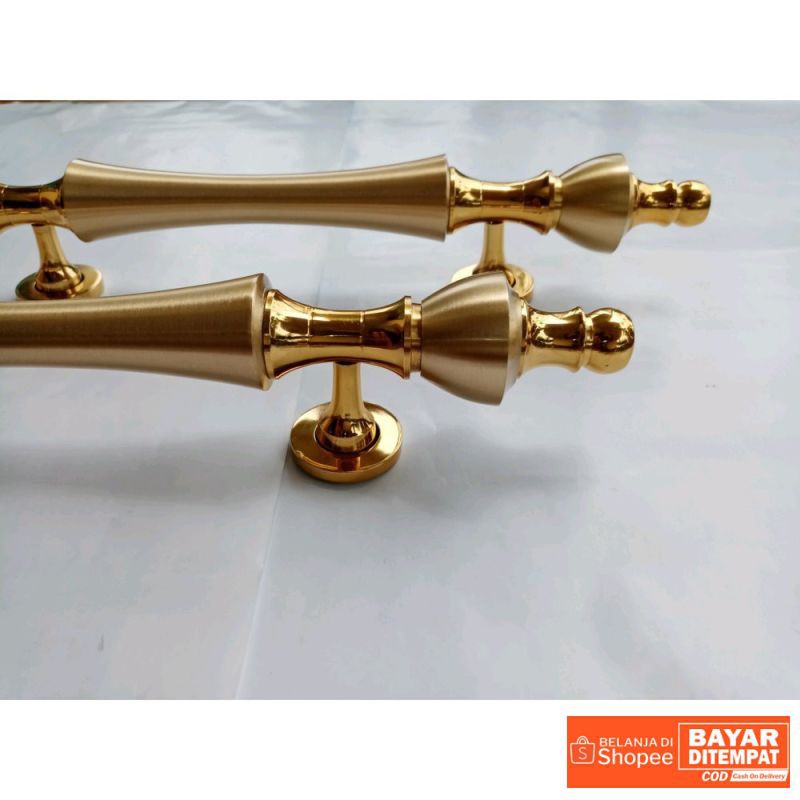 PROMO - Tarikan pintu rumah - Handle Pintu Rumah - Kuningan Dahlia Gold 34 cm Termurah