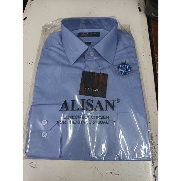 Kemeja Alisan Lengan Panjang Warna Biru