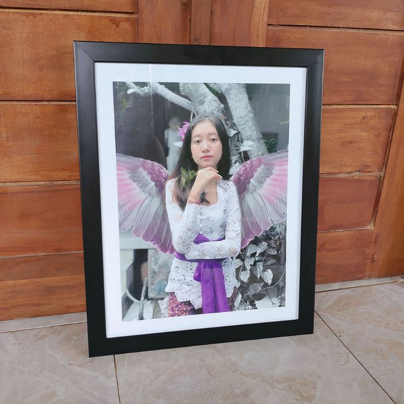 Cetak Foto + Bingkai Kaca 10R /20x25 cm Minimalis dan Motif Ukir