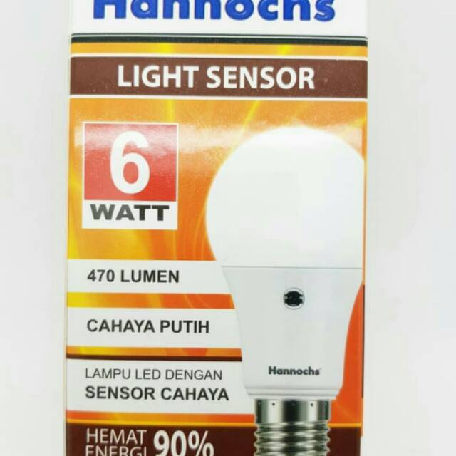 Lampu LED sensor cahaya hannochs.lampu hannochs LED sensor cahaya 6w,9w,11w putih/kuning