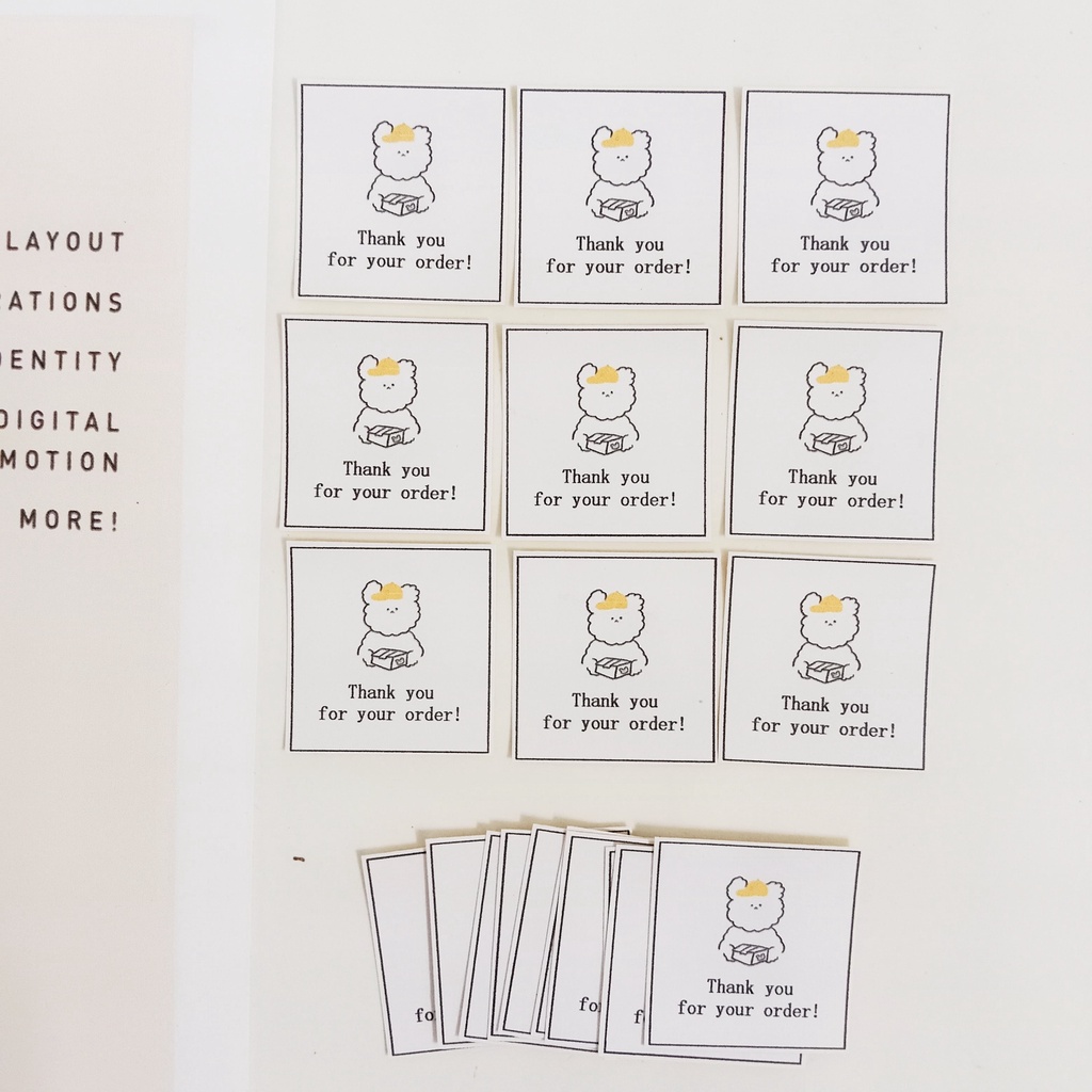 

[ , ] 20pcs Stiker Kertas Thank You For Your Order, Sticker Terima Kasih