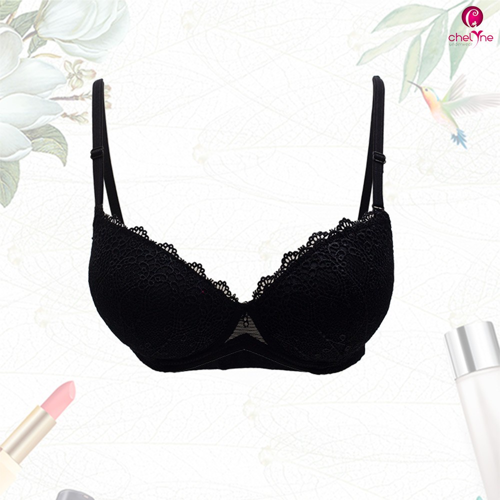 BH Chelyne Push-Up-Bra 911 Full Brukat Tebal - Half Cup Bra