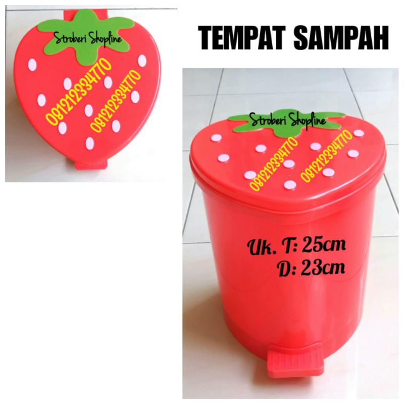 Tempat Sampah Strawberry JUMBO (Uk. 25x23cm)