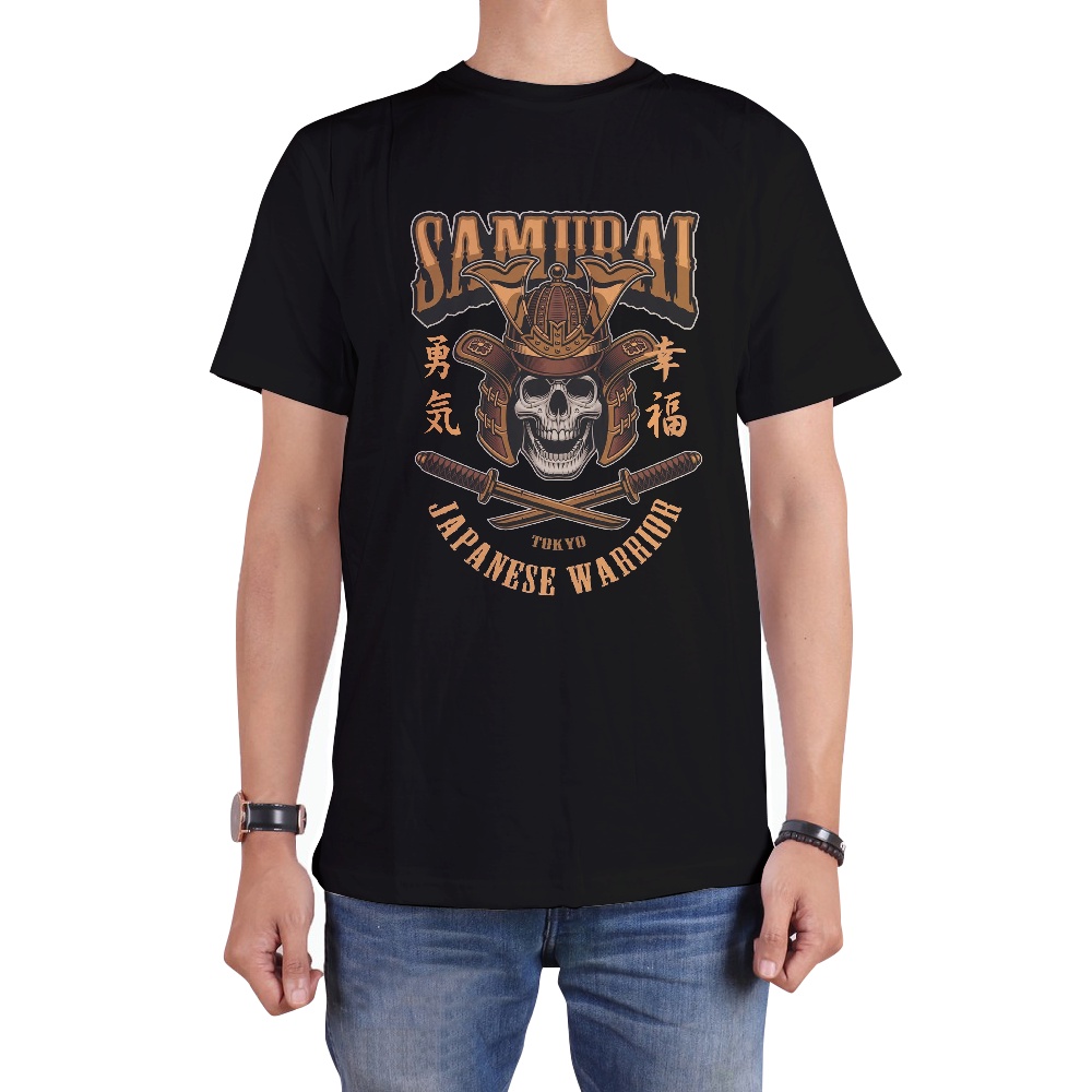 Blues Clothing Tshirt Pria Wanita Unisex Kaos Distro motif Samurai