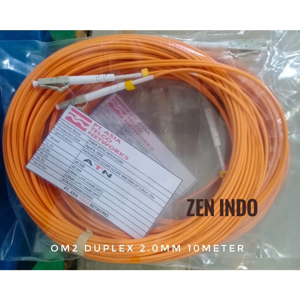 Patchcord Patch Cord OM2 LC/UPC-LC/UPC Multimode Duplex 2.0mm Fiber Optic Fiber Optik