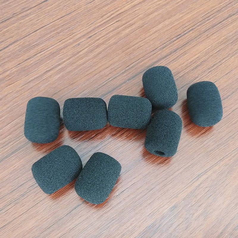 Cre 5PCS Hitam Mikrofon Headset Busa Spon Kaca Depan Penutup Mic