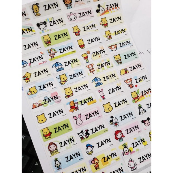 

Stiker Label Nama Name Sticker Waterproof Anti Air Baby Disney Mickey Princess Mix SM