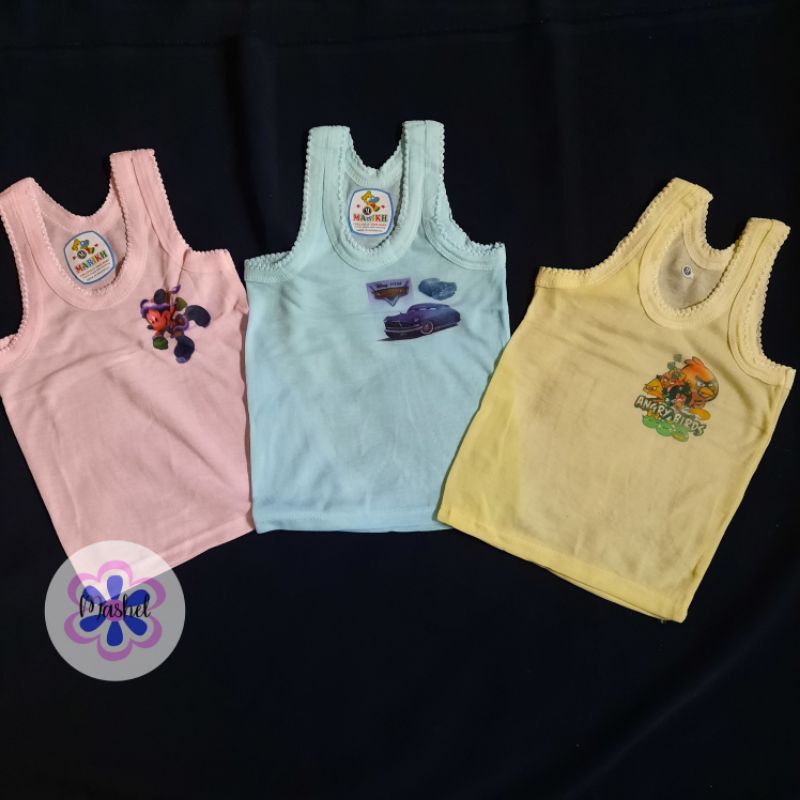 Singlet Bayi/Singlet Anak Karakter Bahan Katun