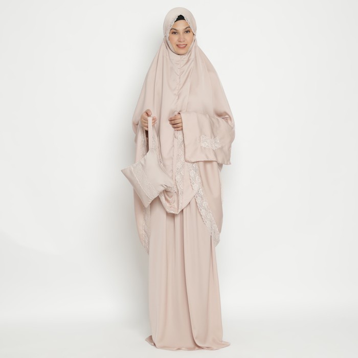 MUKENA- MUKENA 2IN1 ZAHRA TRAVEL ZARA SILK HAMPERS SAJADAH DAN BOX AFSHA - LIGHT PINK -MUKENA.