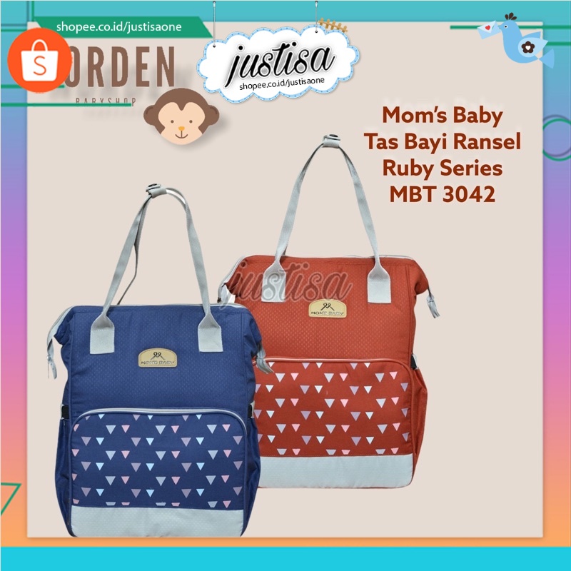 Promo !! SALE !! Mom’s Baby Tas Ransel Bayi Besar Model Annello Ruby Series - MBT 3042 - Ransel baby