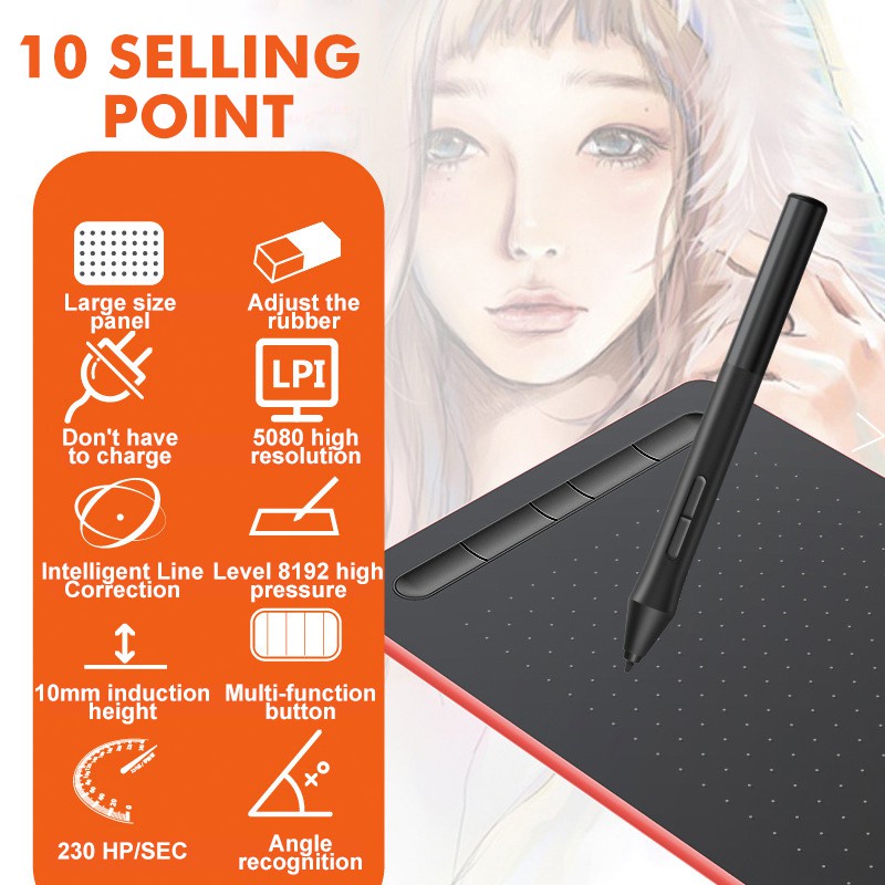 GOOJODOQ 8 10 inch Drawing Tablet for PC & Android phones USB Signature Drawing Tablet OSU Tablet