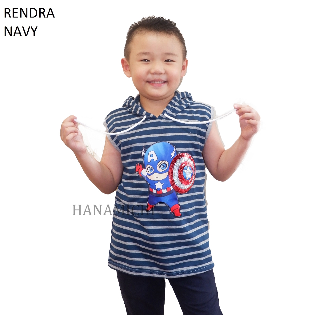 Hanamichi RENDRA Baju Hoodie Anak Lengan Pendek