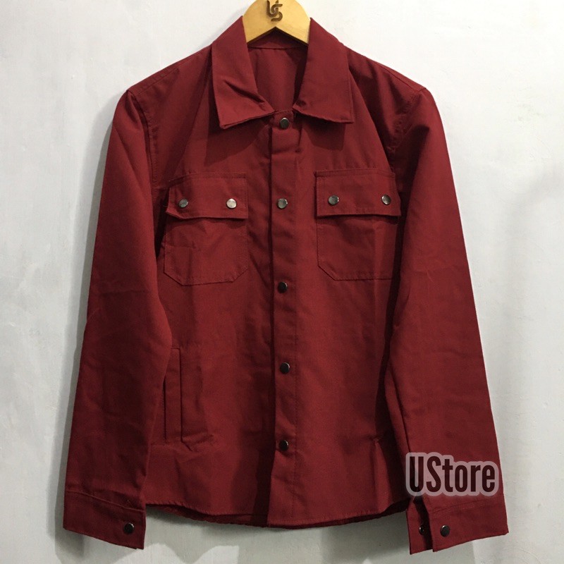 JAKET SEMI PARKA / JAKET KANVAS / jaket nadiladrn-maroon