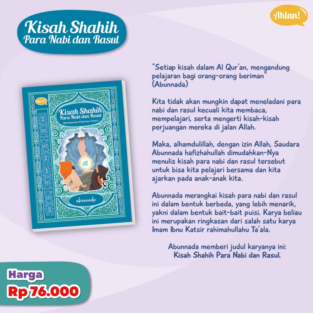 Buku Cerita Anak : Kisah Shahih Para Nabi dan Rasul | Ahlan